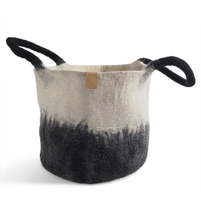 Wool basket, black