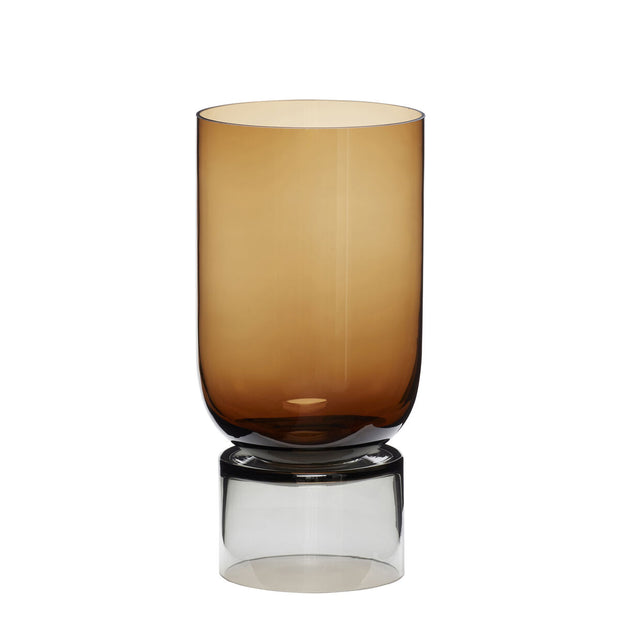 Stand Vase, håndlagd glass, amber/grå