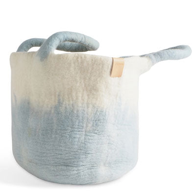Wool basket, artic blue