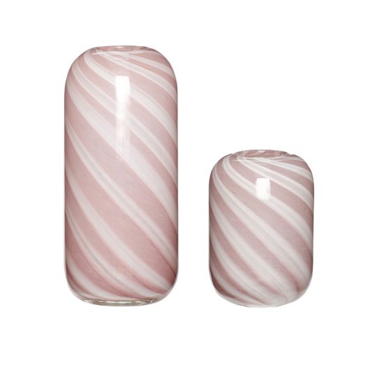 Candy Vase, glass, rosa/hvit
